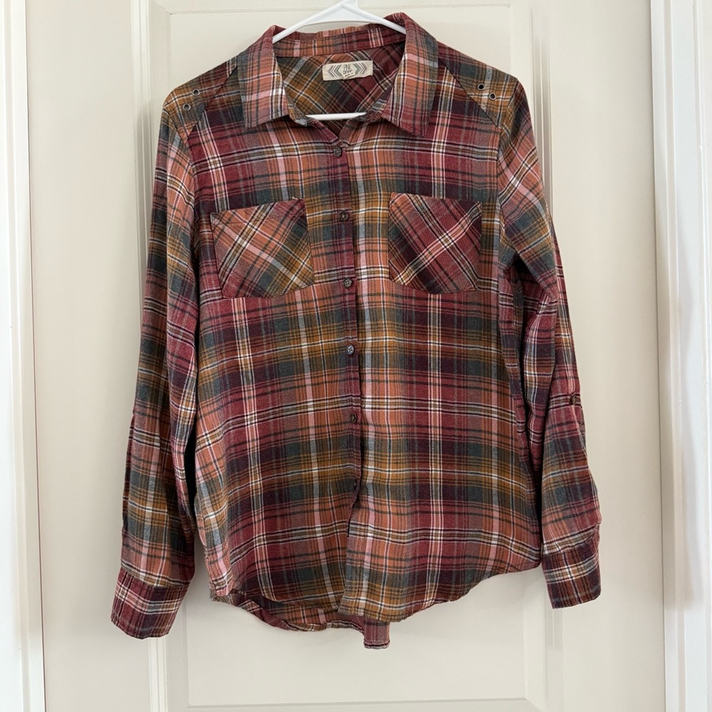 Pink Rose Women’s Multicolor Plaid Casual Shirt